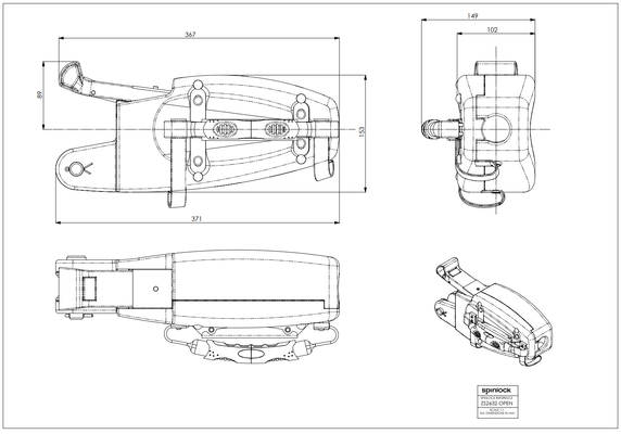 Accastillage et gréement - NA - Coinceur ouvrant ZS/OPEN Ø26-32mm 7800kg noir