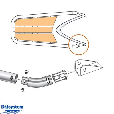 Mouillage - NA - Allongement 45 degrés pour tube Ø32mm - P1106