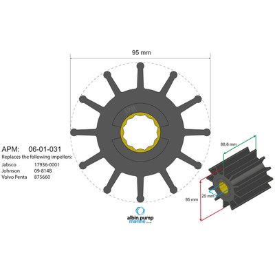Moteur - NA - Turbine diamètre 95 - 25 , épaisseur 88,8
