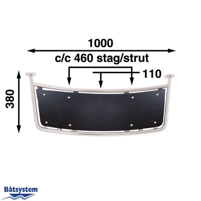 Mouillage - NA - Plateforme de bain voilier tube 25 mm 1000x380 mm Blackline - PT10035BL