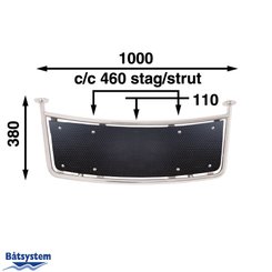 Mouillage - NA - Plateforme de bain voilier tube 25 mm 1000x380 mm Blackline - PT10035BL