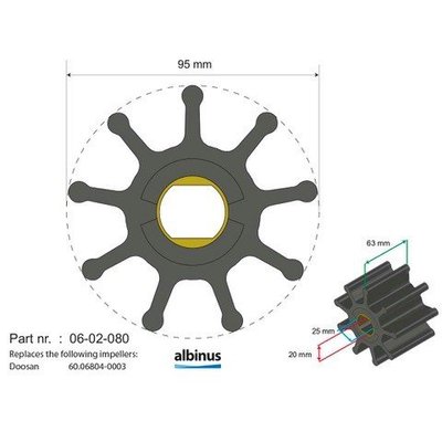 Moteur - NA - Turbine diamètre 95 - 20 , épaisseur 63