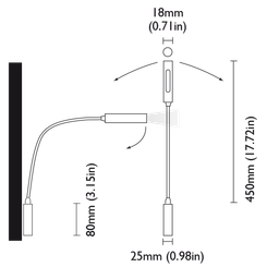 Électricité - NA - Liseuse led 24v flexible rouge et blanc 3000K + driver stilo side - satine noir