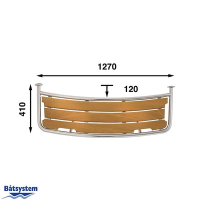 Mouillage - NA - Plateforme de bain voilier tube 32 mm 1270x410 mm teck - PT1253530