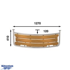 Mouillage - NA - Plateforme de bain voilier tube 32 mm 1270x410 mm teck - PT1253530