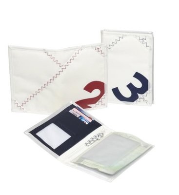 Équipage - NA - Sea Licence wallet. Portefeuille pour cartes en toile à voile rouge