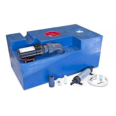 Eau à bord - NA - Kit réservoir eaux noires avec pompe macératrice 72l 24v