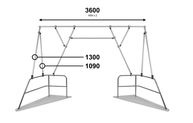 [Pas de famille] - [Pas de sous/famille] - Support de panneaux solaires 3,6m - Tube de 30mm - Jambe de force horizontale - Sans les supports de panneau solaire - 60011