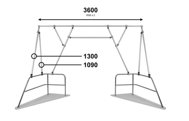 [Pas de famille] - [Pas de sous/famille] - Support de panneaux solaires 3,6m - Tube de 30mm - Jambe de force horizontale - Sans les supports de panneau solaire - 60011
