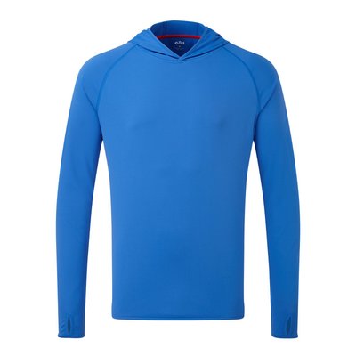 Équipage - NA - Tee shirt manches longues à capuche UV Tec - Blue - M